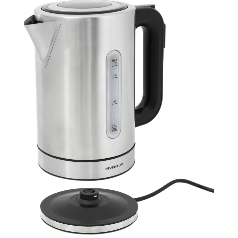 Inventum waterkoker - HW817D - 1,7 liter - RVS/zwart, foto 2