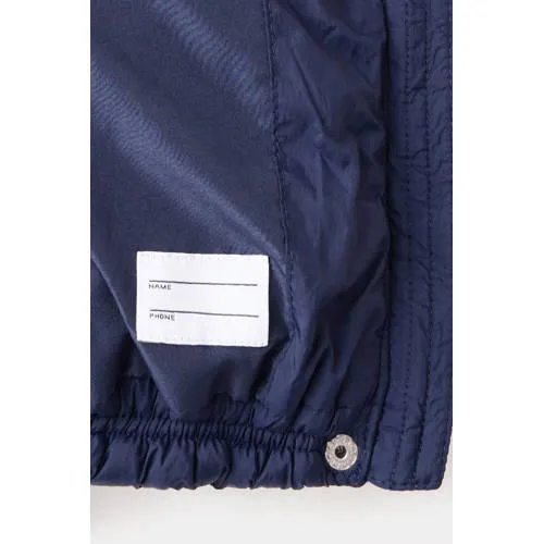 Mango gewatteerde winterjas marineblauw met capuchon, foto 5