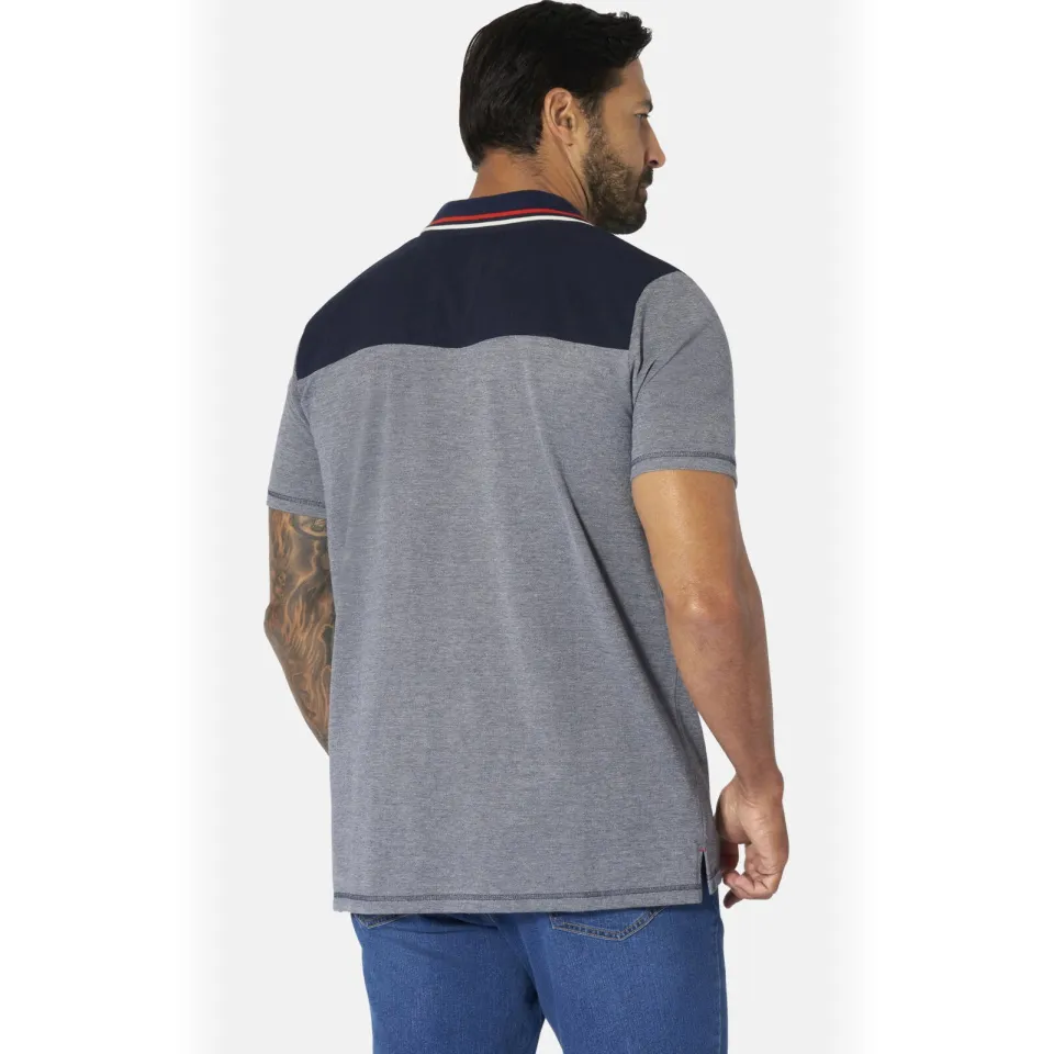 Jan Vanderstorm +FIT Collectie regular polo Plus Size NOLTTI donkerblauw, foto 3