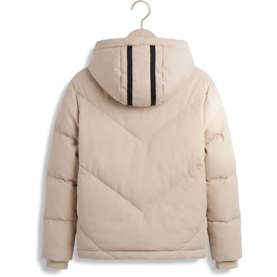 LOOXS 10sixteen gestreepte quilted winterjas ecru, foto 4
