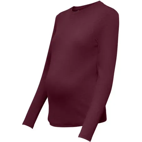 Only gebreide zwangerschaps longsleeve donkerrood