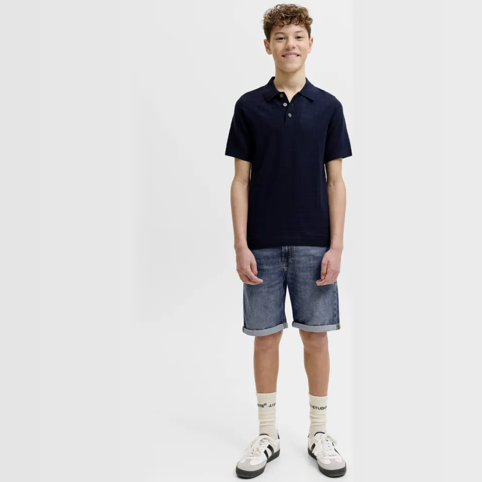 Jack & Jones JUNIOR regular denim short dark blue denim