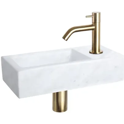 Differnz Fonteinset Mix&match Marmer Gebogen Mat Goud Wit