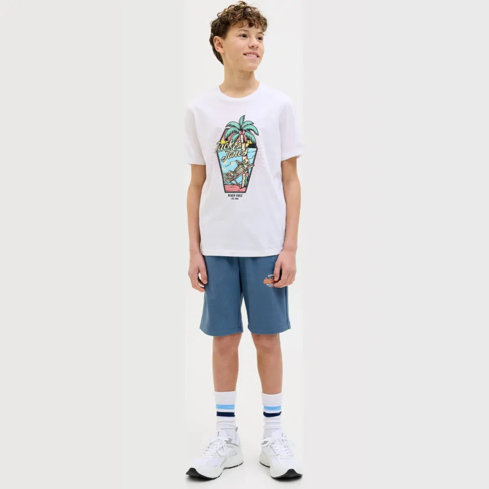 Jack & Jones JPSTLOGO sweatshort middenblauw