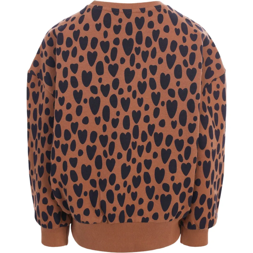 LOOXS little rechtvallende sweater met hartjes - bruin, foto 3