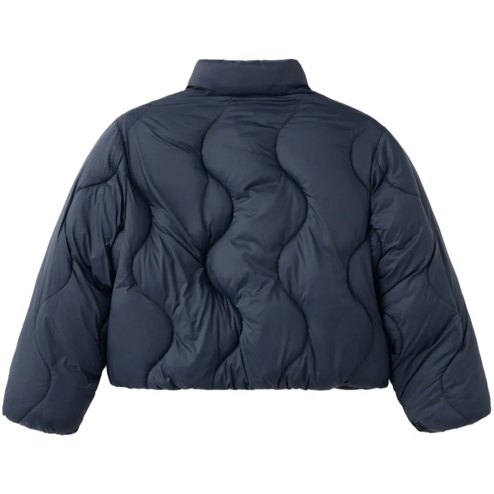 Mango gewatteerde winterjas marineblauw, foto 2