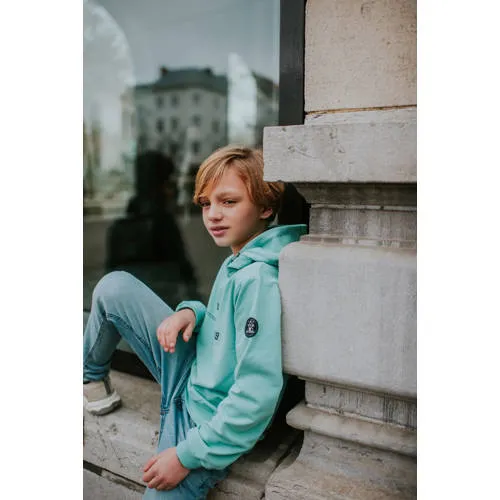 No Way Monday rechtvallende hoodie met tekst - turquoise, foto 4