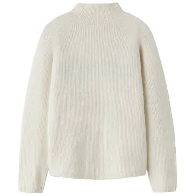 NAME IT KIDS rechtvallende gebreide trui met tekst en wol - ecru Meisjes Polyester Opstaande kraag, foto 2