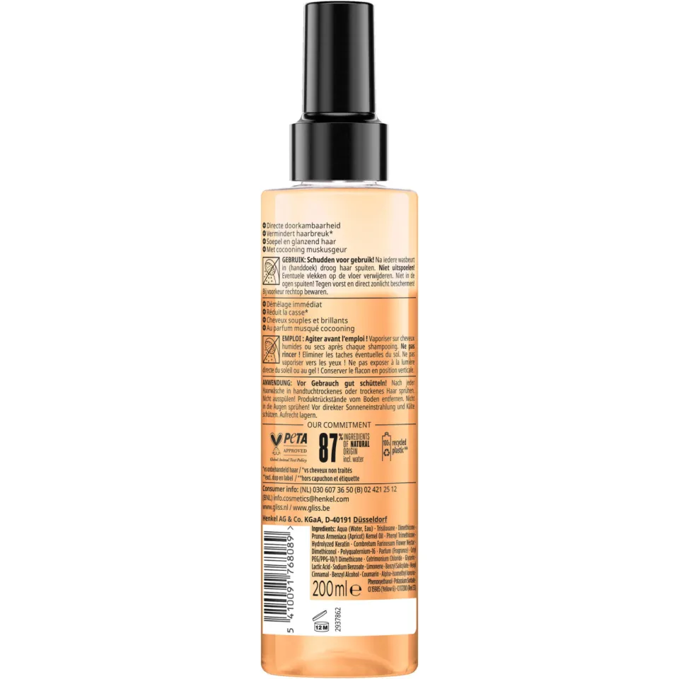 Gliss Kur Total repair Anti-Klit Spray Total Repair - 6x 200 ml - voordeelverpakking