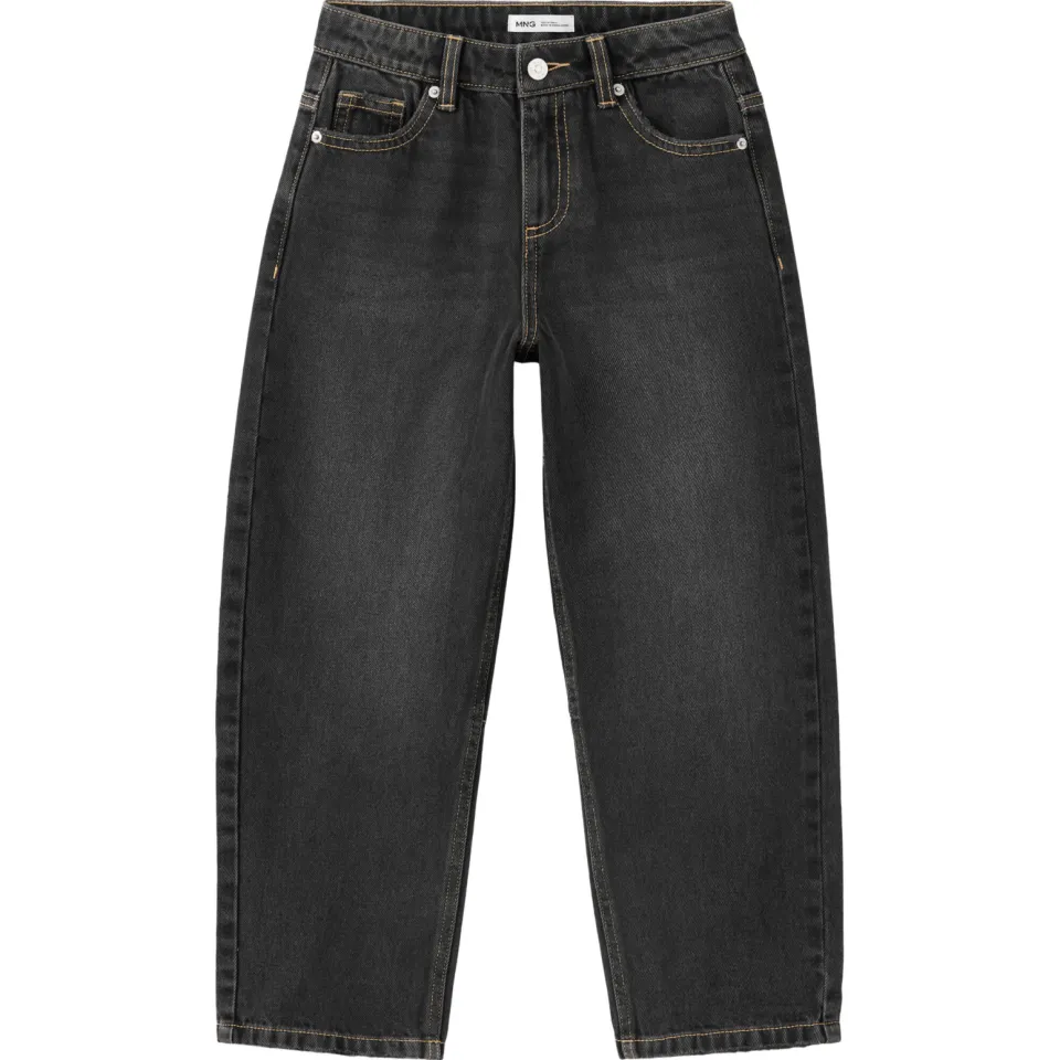 Mango Kids ballon barrel jeans - zwart, foto 2