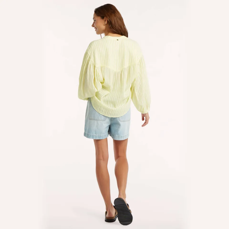 Circle Of Trust gestreepte blouse lichtgeel geel, foto 4