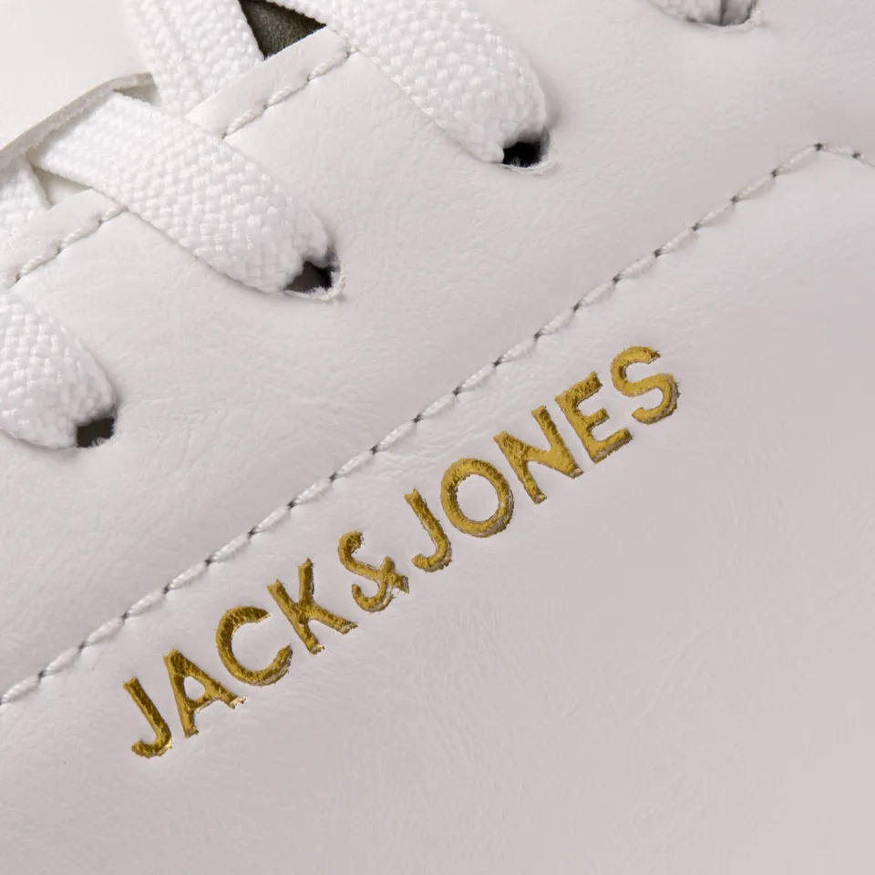 Jack & Jones Jfwbosley Pu Noos imitatieleren sneakers met logo wit/olijf/cognac, foto 7