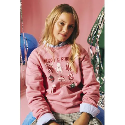 NAME IT KIDS rechtvallende sweater met print - roze, foto 4