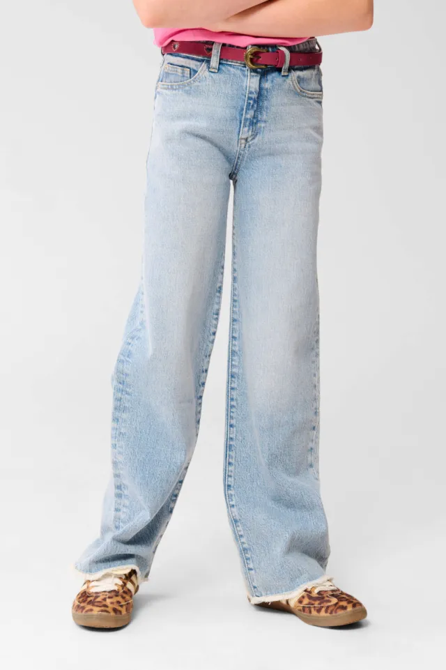 Shoeby high waist wide leg jeans light blue denim Blauw