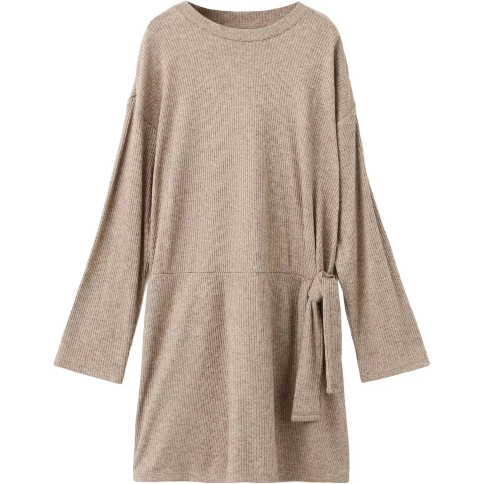 Mango Kids gebreide jurk beige/bruin, foto 2