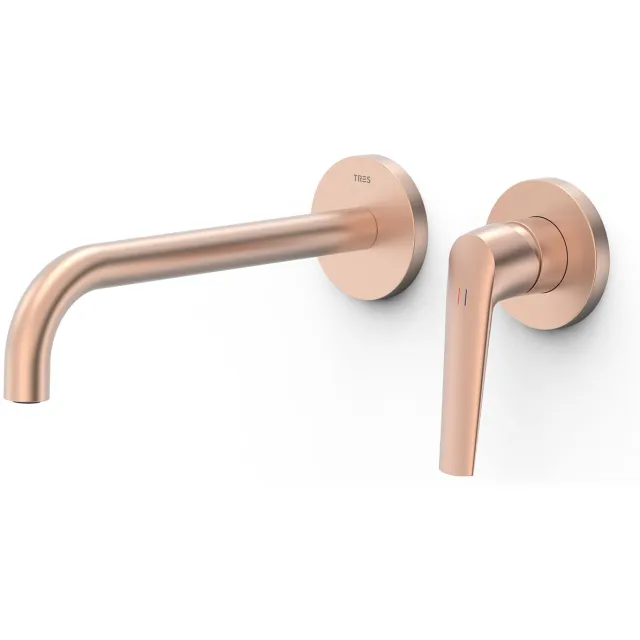 Tres Fuji inbouwwastafelkraan 23.7 cm mat rose gold Rose Goud