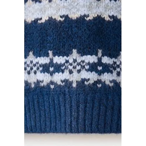 Mango Kids gebreide trui met print - middenblauw, foto 5