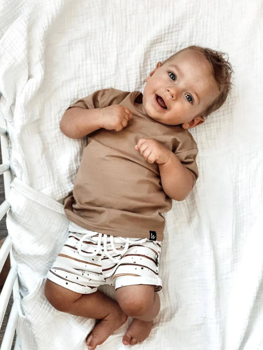 Babystyling baby sweatshort offwhite/bruin, foto 3