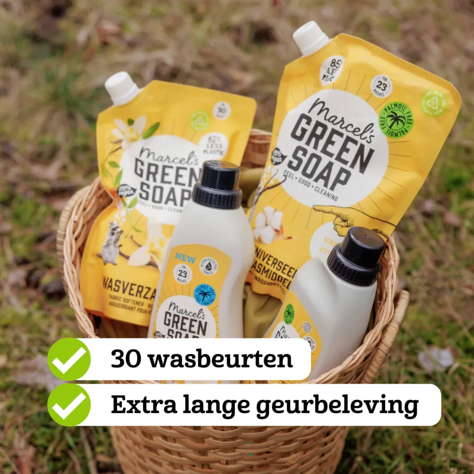 Marcel's Green Soap wasverzachter Vanille & Katoen navulling, foto 4