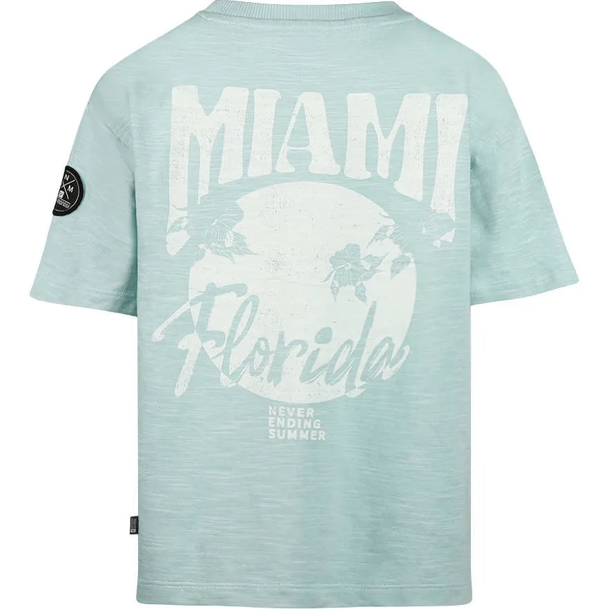 No Way Monday T-shirt met backprint lichtblauw, foto 3