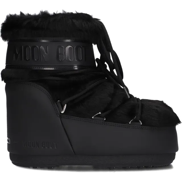 Moon Boot Dames Boots Icon Low Faux Fur - Zwart