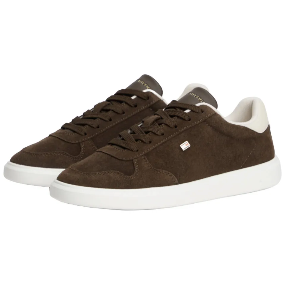 Tommy Hilfiger suède sneakers met logo - bruin, foto 3