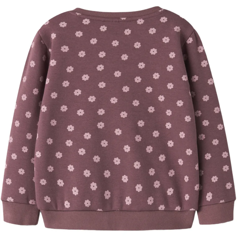 NAME IT MINI rechtvallende gebloemde sweater - donkerrood, foto 2