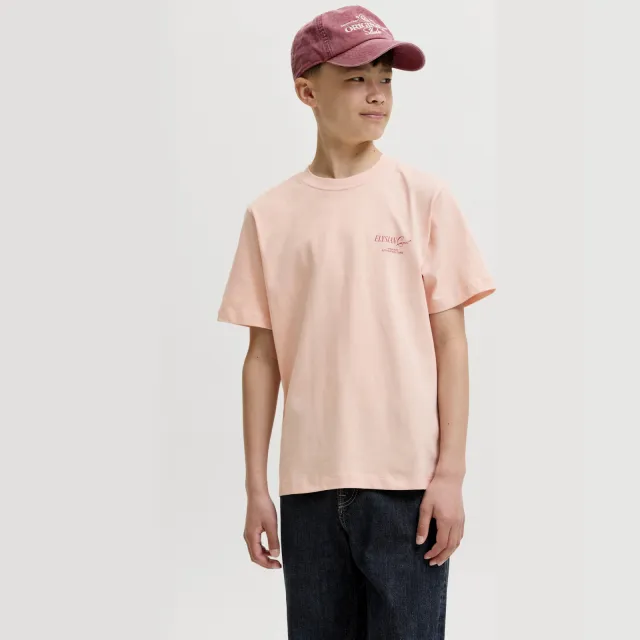 Jack & Jones Junior T-shirt met backprint zacht oranje