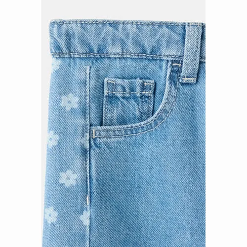 Mango Kids wide leg gebloemde jeans - lichtblauw, foto 6
