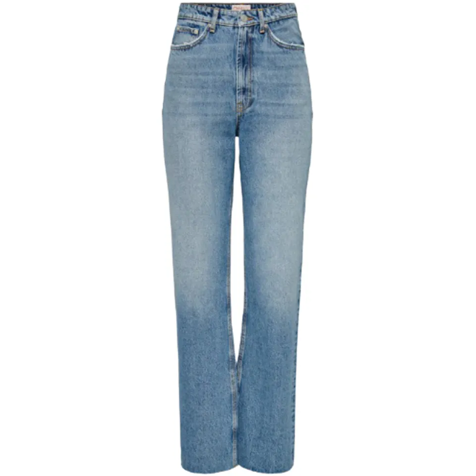 Only high waist straight leg jeans ONLRILEY light blue denim, foto 2