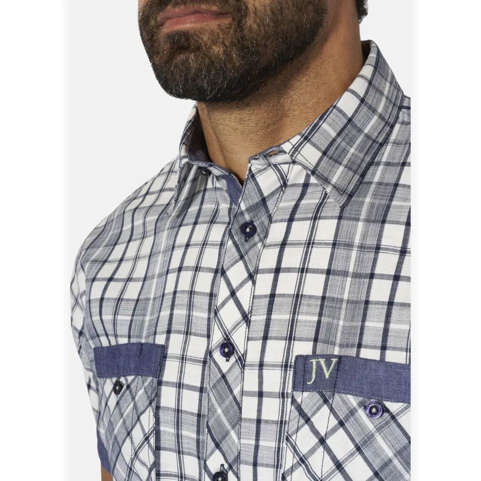 Jan Vanderstorm +FIT Collectie regular geruit casual overhemd Plus wit, foto 4