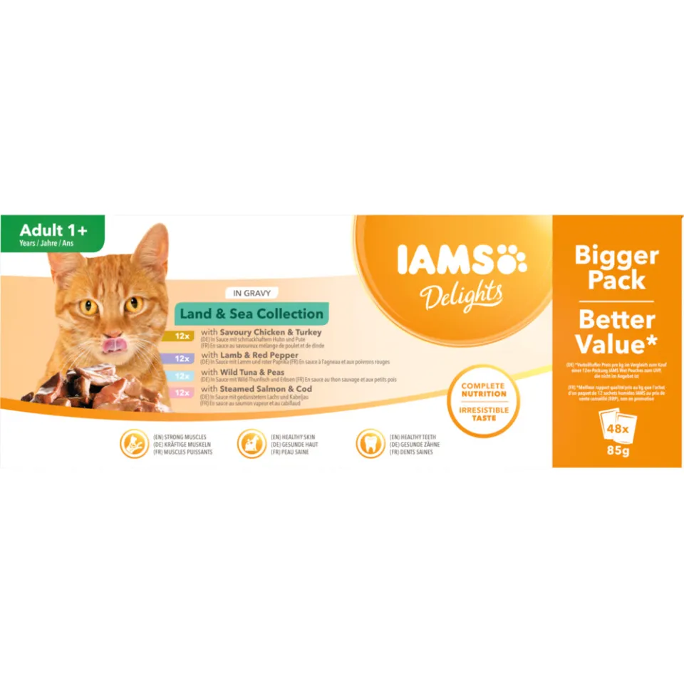 Iams Delights Land & Sea Collection natvoer kat, foto 2