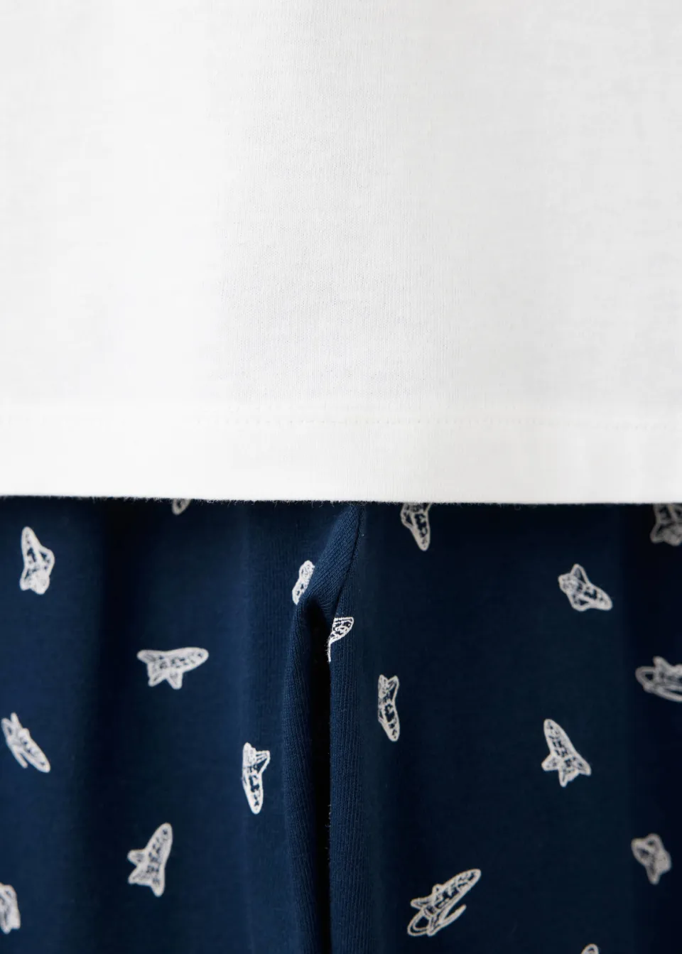 Mango Kids pyjama met backprint donkerblauw/wit, foto 4