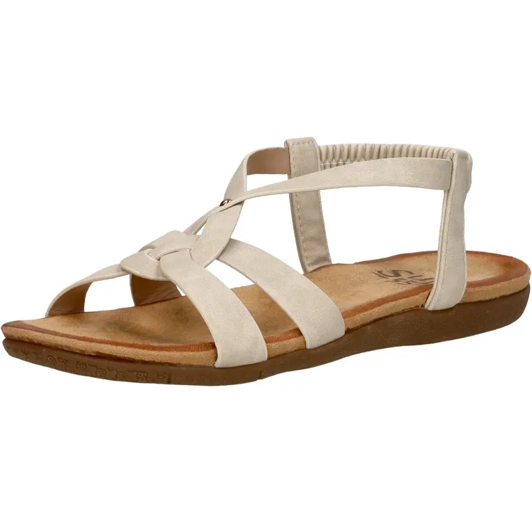 Sub55 platte sandalen gebroken wit, foto 3