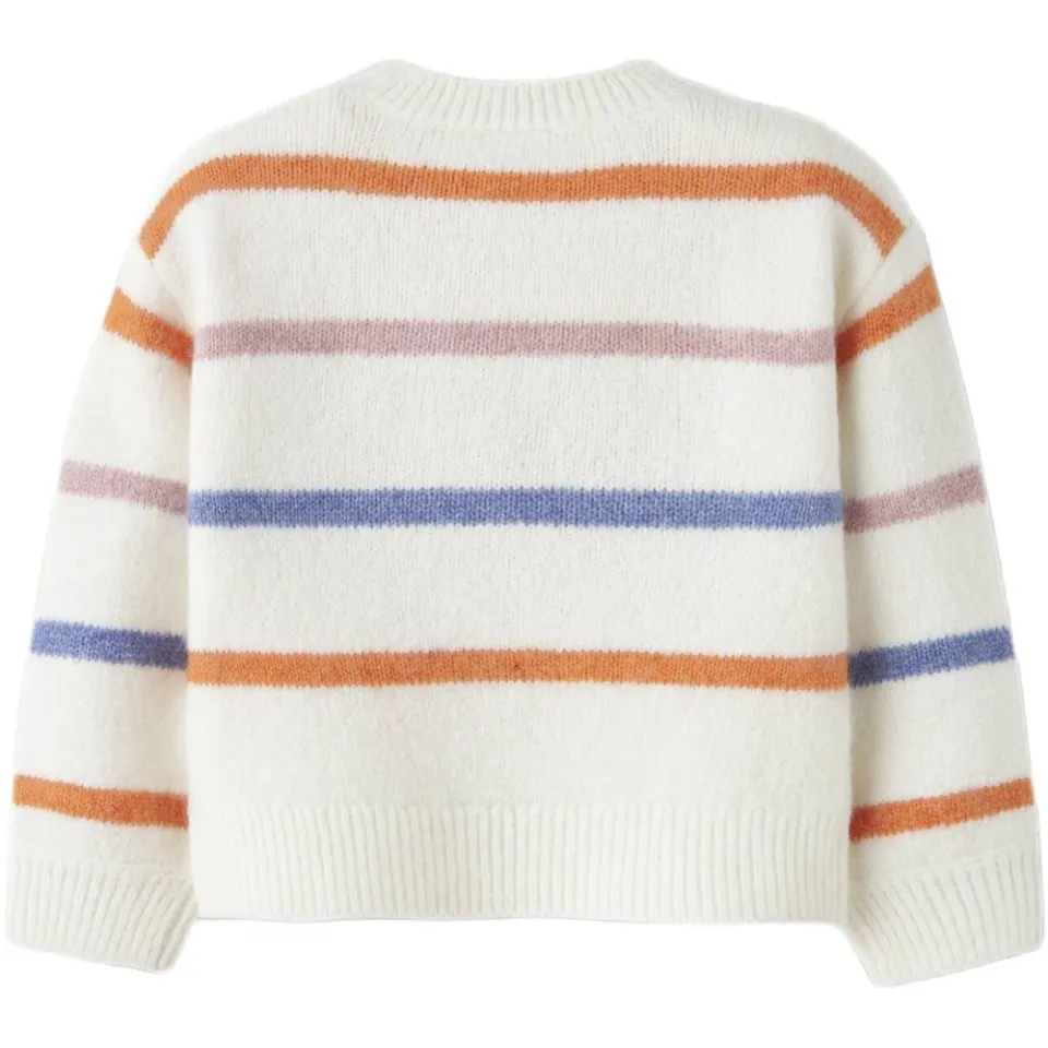 NAME IT MINI trui wit gebreid Meisjes Polyester Ronde hals Streep, foto 3
