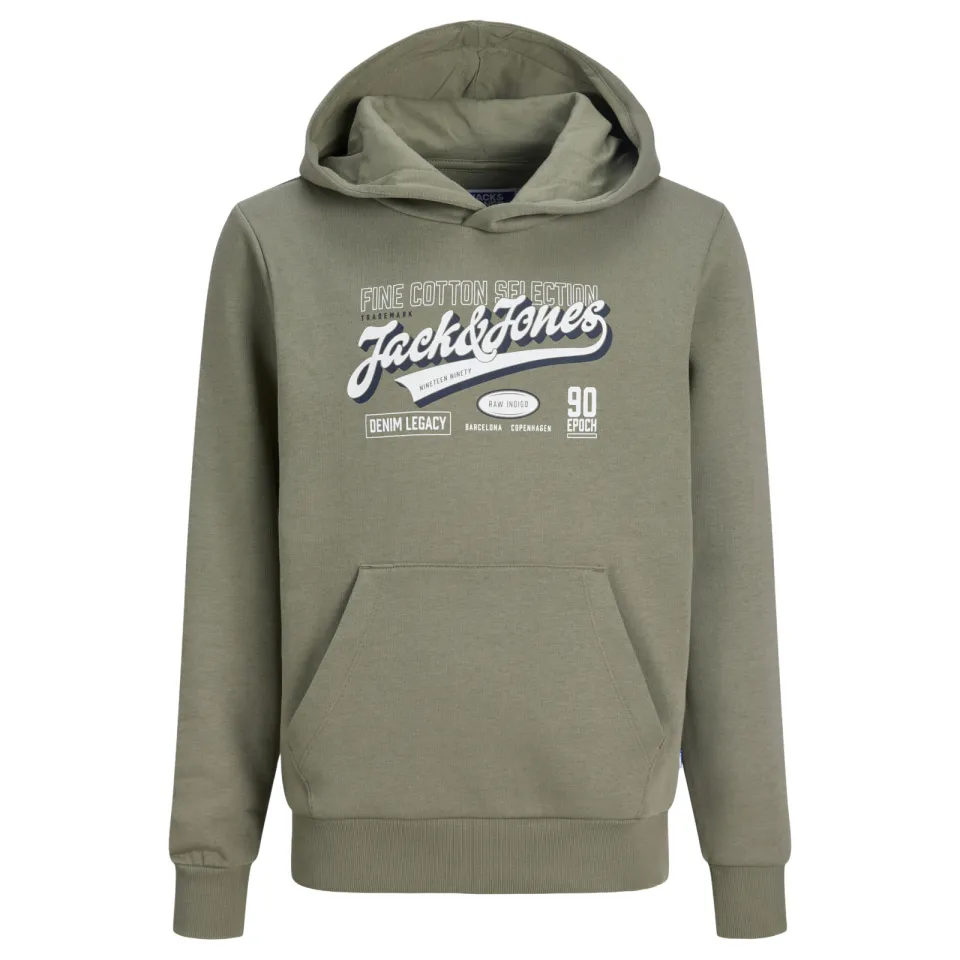 Jack & Jones JUNIOR hoodie met logo - grijsgroen, foto 2