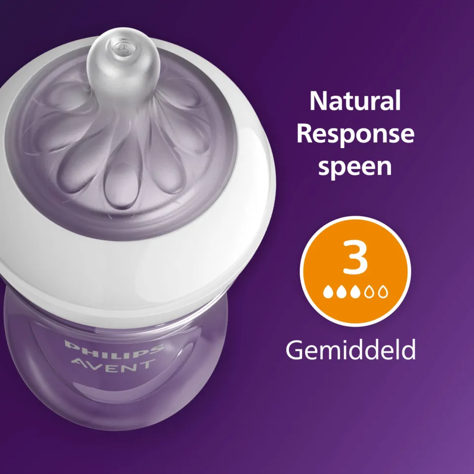 Philips AVENT Natural Response Anti-colic 1 babyfles – 260 ml – Flow 3 - SCY673/01, foto 7