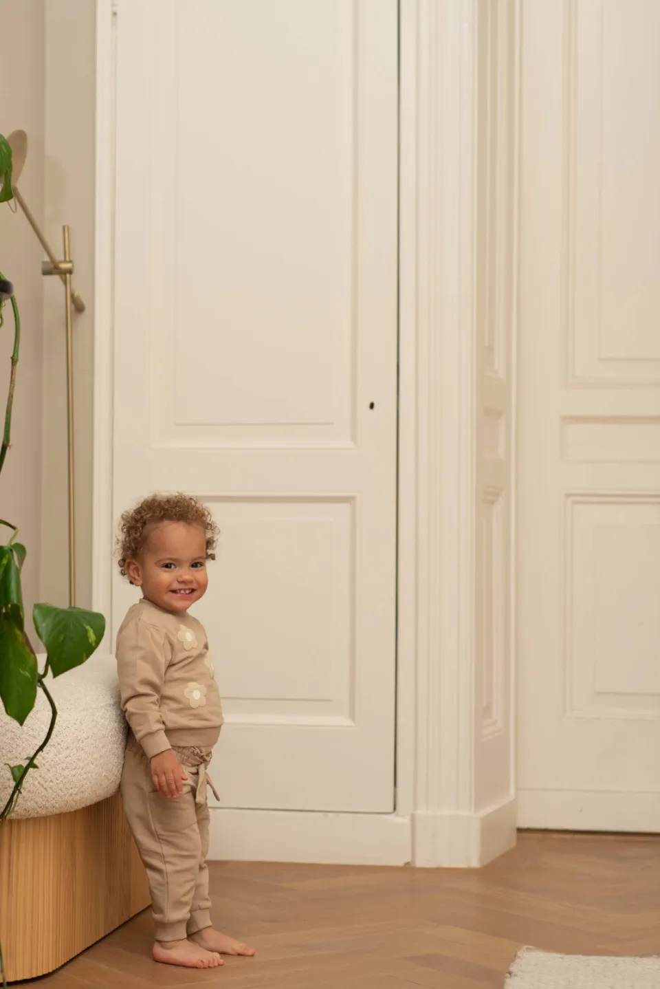 Dirkje regular fit joggingbroek beige