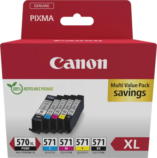 Canon 0386C009/CLI-571 Inktcartridge Mul zwart, cyaan, magante, geel, foto 2