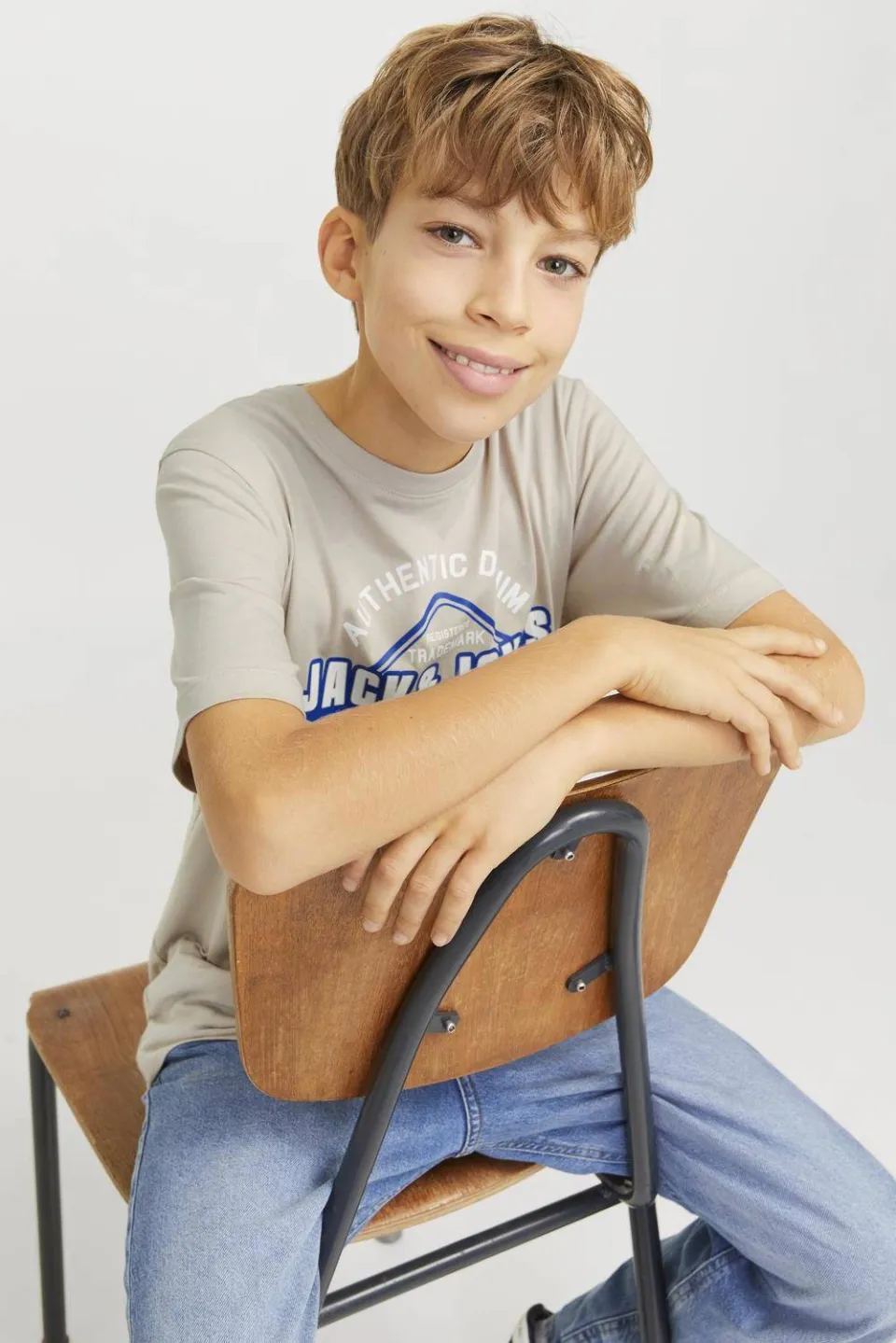 Jack & Jones JJELOGO T-shirt beige, foto 3