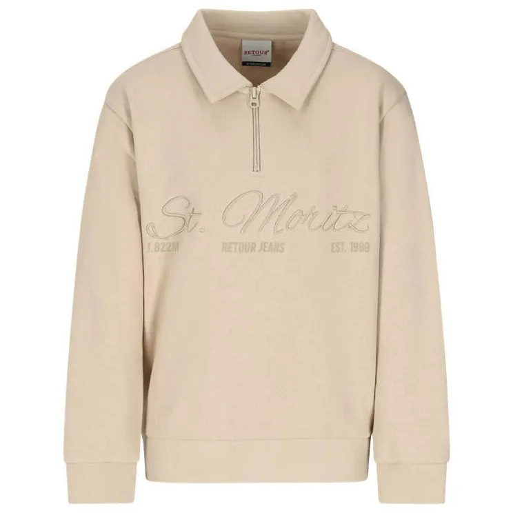 Retour Jeans sweater met borduursels en print - beige, foto 2