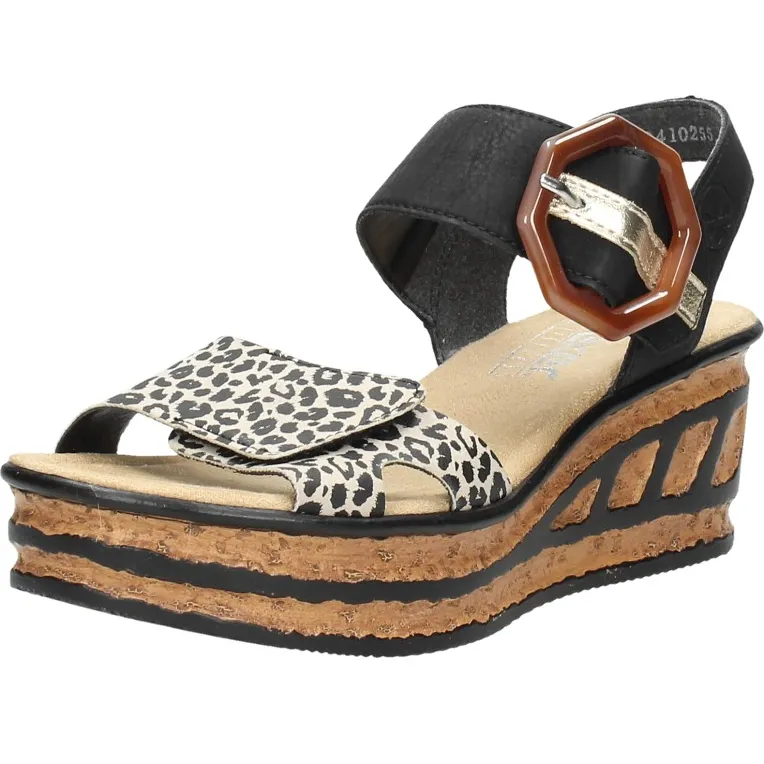 Rieker sandalen met sleehak zwart, foto 4