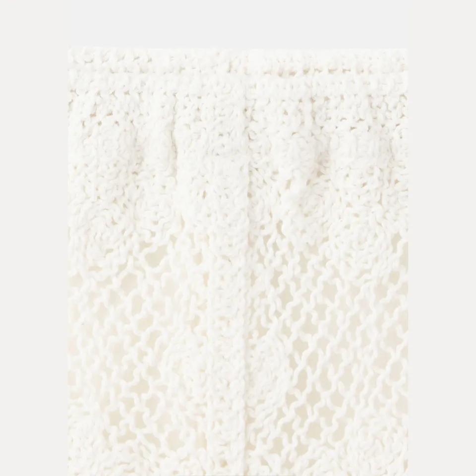 Mango Kids gehaakte broek ecru, foto 5