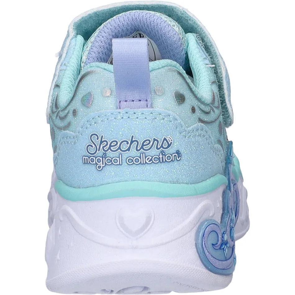 Skechers imitatieleren sneakers met glitters en lichtjes - lichtblauw, foto 2