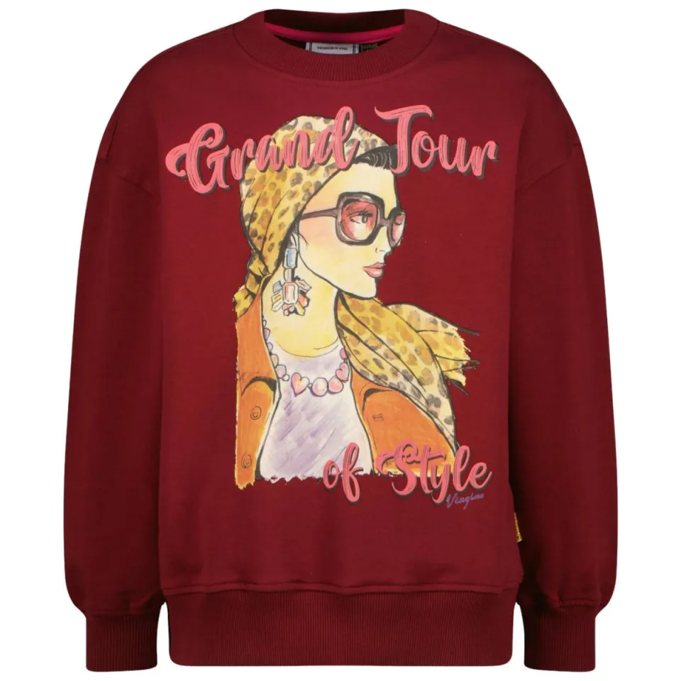 Vingino rechtvallende sweater met print - donkerrood, foto 2