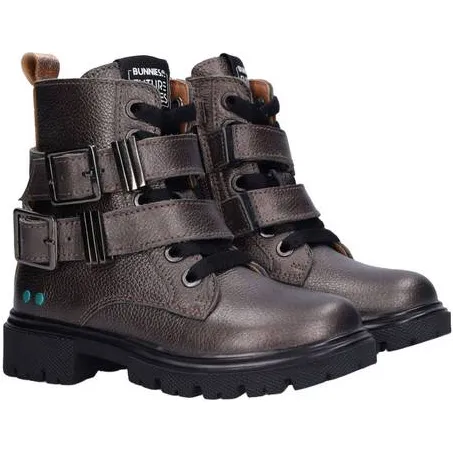 BunniesJR suède enkelboots met profielzool - zilver, foto 3
