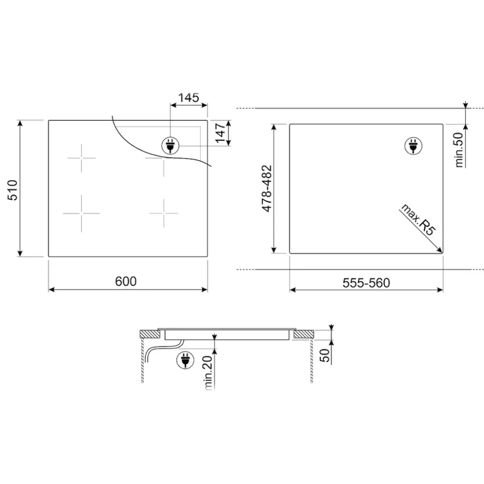 Smeg SI1M4644D inductiekookplaat zwart, foto 3