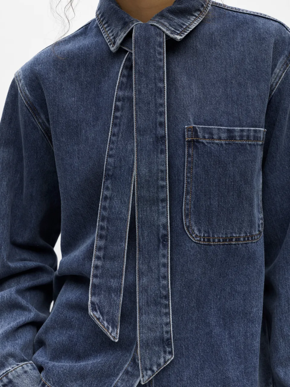 Object Objrosie blouse denim middelblauw, foto 5