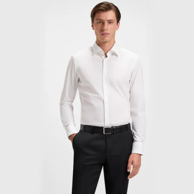 Boss slim fit overhemd H-HANK white
