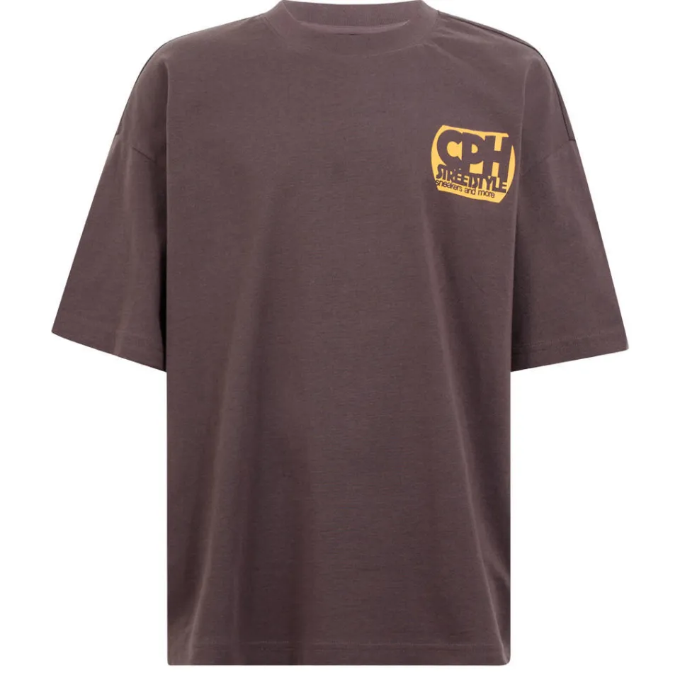 Shoeby T-shirt met backprint donkerbruin, foto 3